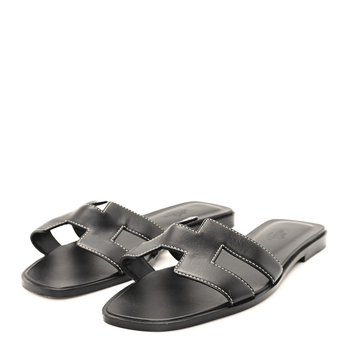 Box Calfskin Oran Sandals 36.5 Black