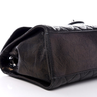 Chanel Crumpled Grained Calfskin Jumbo CC Crave Flap Black 6 of 8