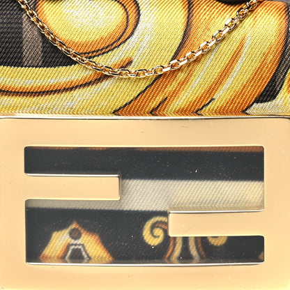 Fendi X VERSACE Silk Fendace FF Baroque Nano Brooch Baguette Black Gold 6 of 8