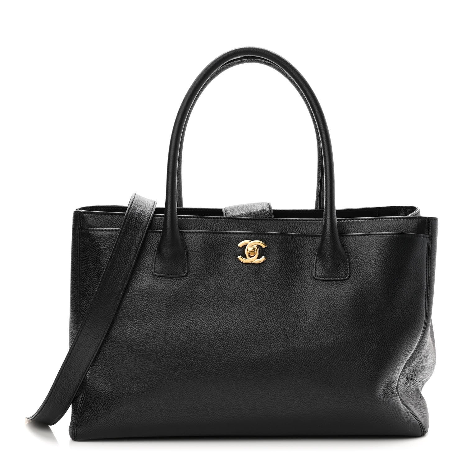 Chanel Calfskin Cerf Executive Shopper Tote Black 1 of 11