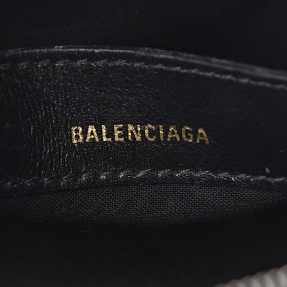 Balenciaga Calfskin Gothic Logo XXS Ville Top Handle Bag Black White 6 of 12