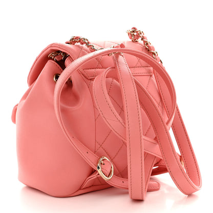 Chanel Lambskin Quilted Small Duma Drawstring Backpack Pink 3 of 10