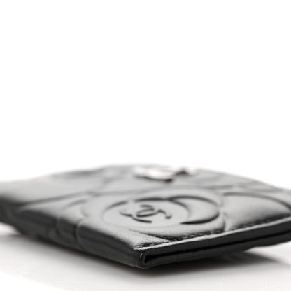 Chanel Lambskin Camellia Embossed Card Holder Black 9 of 10