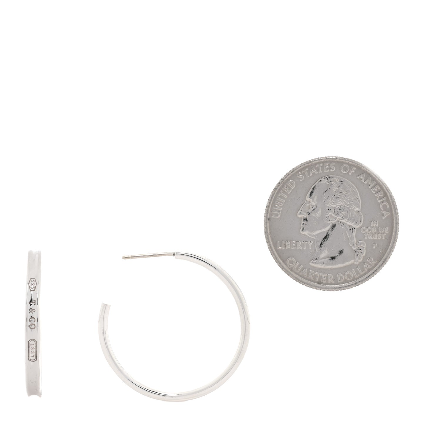 Sterling Silver 1837 Medium Narrow Hoop Earrings