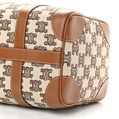 Celine Triomphe Textile Calfskin Small Boston Bag Brown 7 of 7