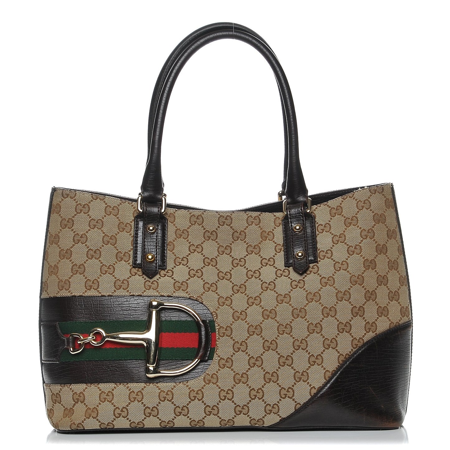 Monogram Medium Hasler Tote in Dark Brown