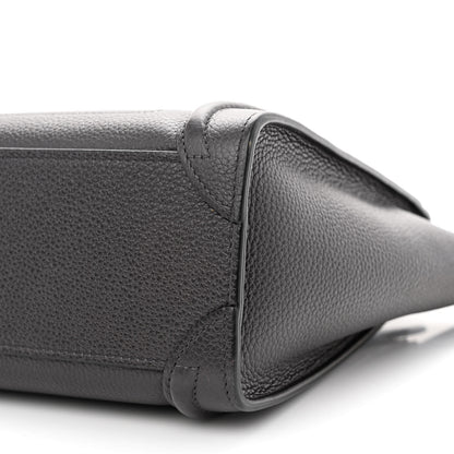 Celine Drummed Calfskin Nano Luggage Liquorice 10 of 11