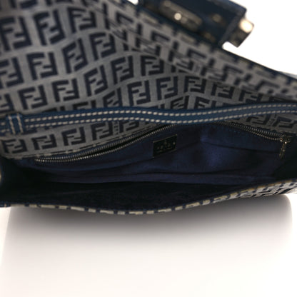 Fendi Zucchino Shoulder Bag Navy 5 of 9