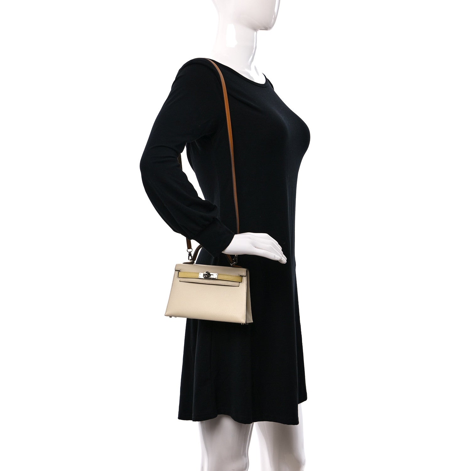 Hermes Epsom Mini Kelly Sellier 20 Nata Jaune Poussin Sesame 2 of 14