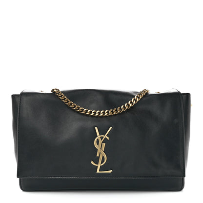 Saint Laurent Smooth Calfskin Suede Medium Reversible Monogram Kate Satchel Black 1 of 20