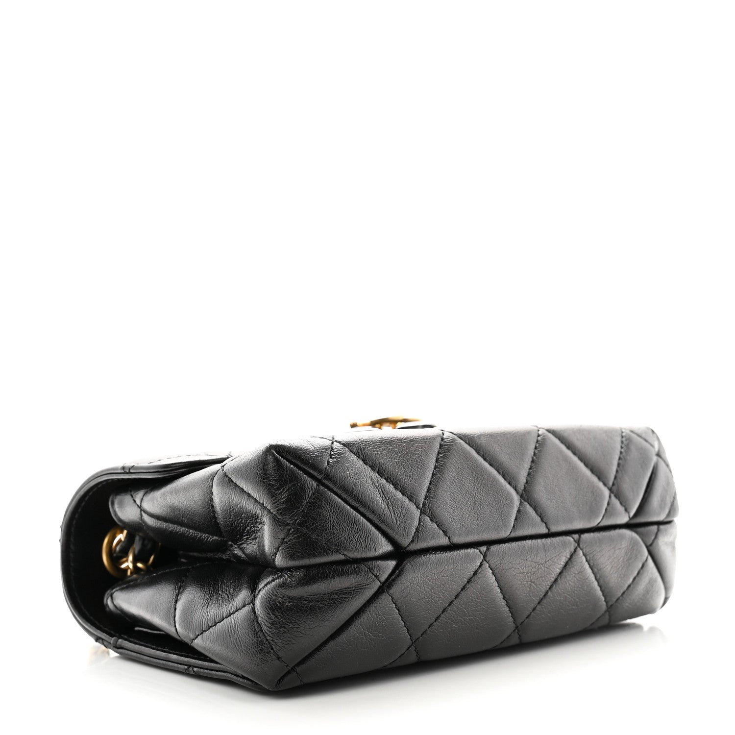 Chanel Lambskin Quilted Diamond Lock Flap Black 4 of 10