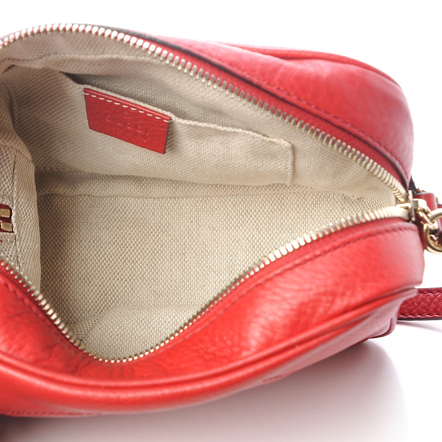 Gucci Pebbled Calfskin Small Soho Disco Bag Tabasco Red 5 of 7