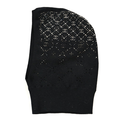 Chanel Cashmere Crystal CC Beanie Hat Black 2 of 3