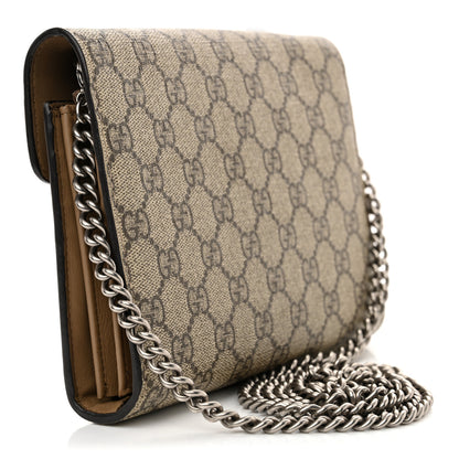 Gucci GG Supreme Monogram Mini Dionysus Chain Wallet Beige Taupe 3 of 13