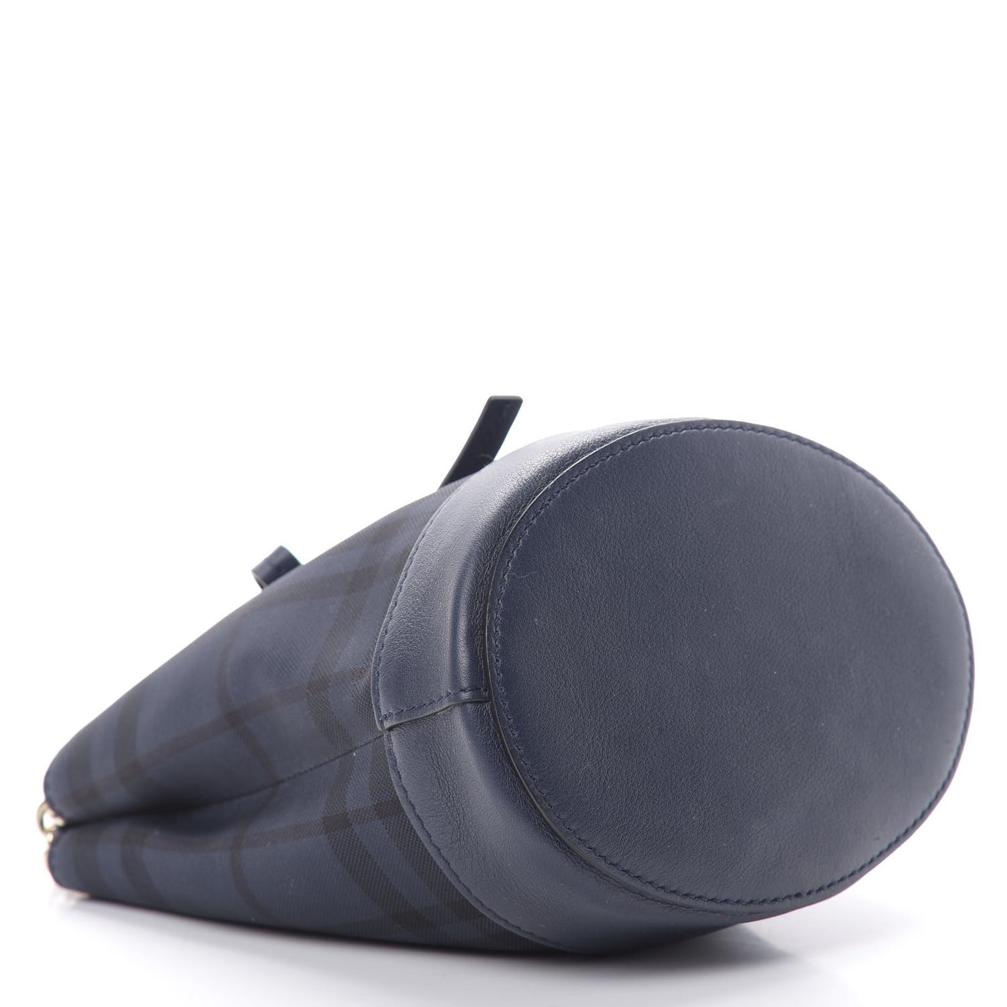 Overdyed Canvas Horseferry Check Baby Bucket Bag Blue Carbon