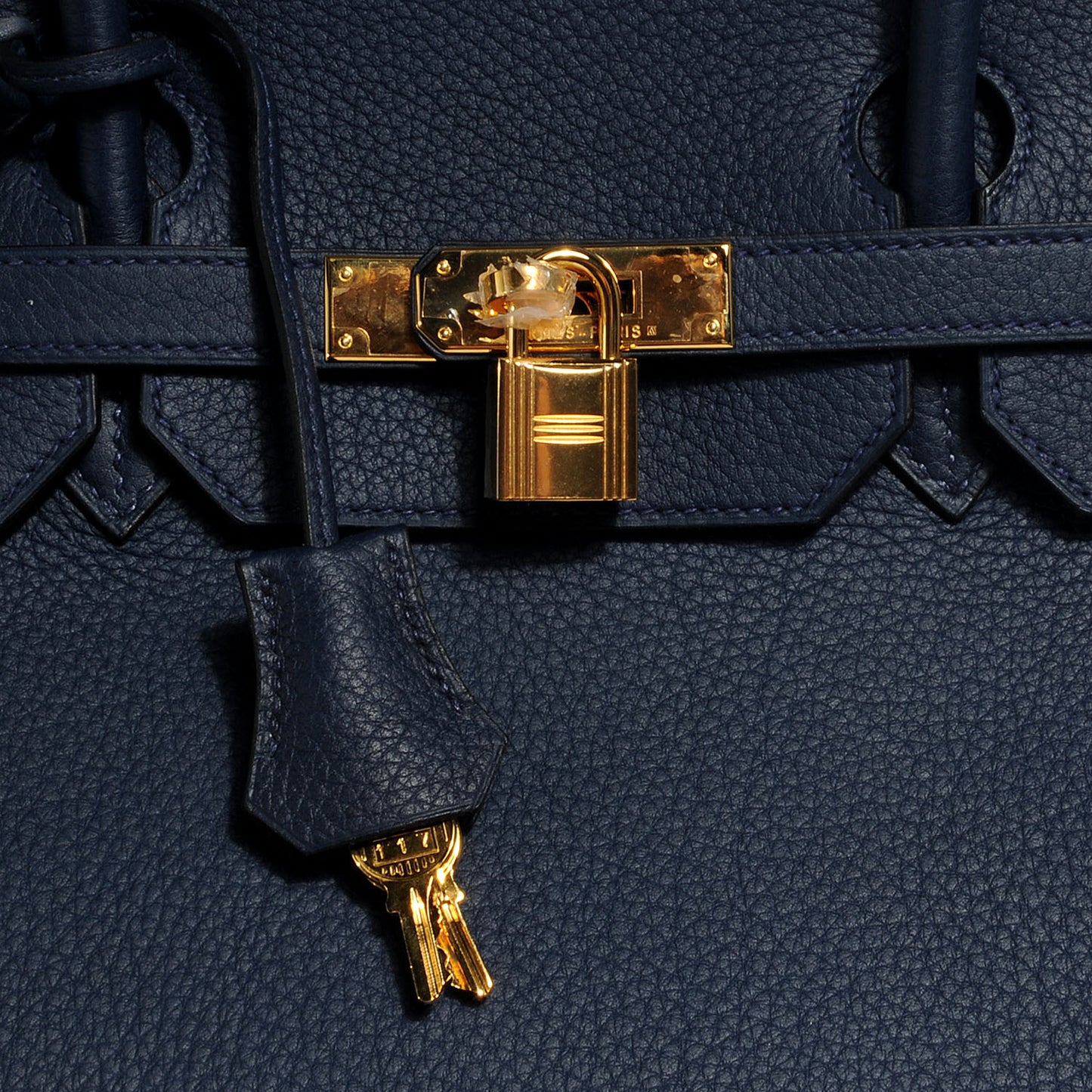 Taurillon Clemence Birkin 40 Bleu Abysse