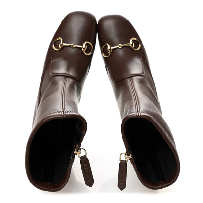 Gucci Nappa Horsebit Ankle Boots 37.5 New Chocolate 2 of 9