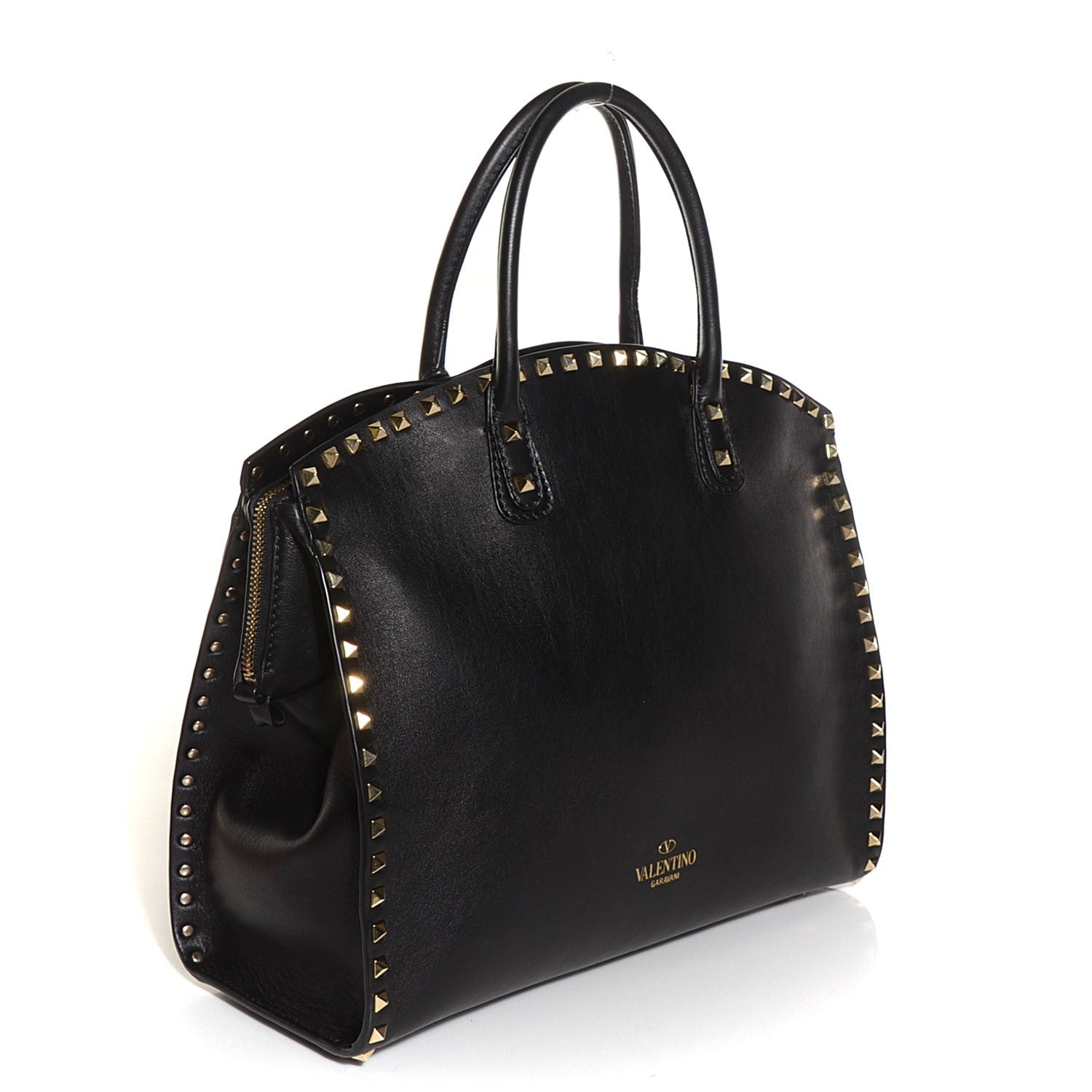 Valentino Garavani Vitello Rockstud Dome Shopper Black 4 of 15