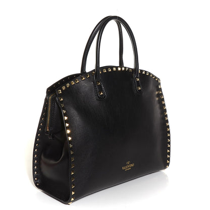 Valentino Garavani Vitello Rockstud Dome Shopper Black 4 of 15