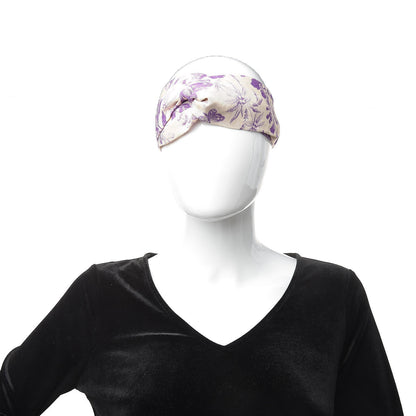 Gucci Linen Herbarium Print Headband Purple 2 of 4