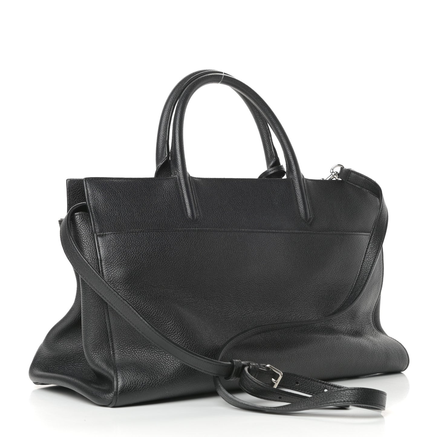 Grained Calfskin Medium Rive Gauche Cabas Black