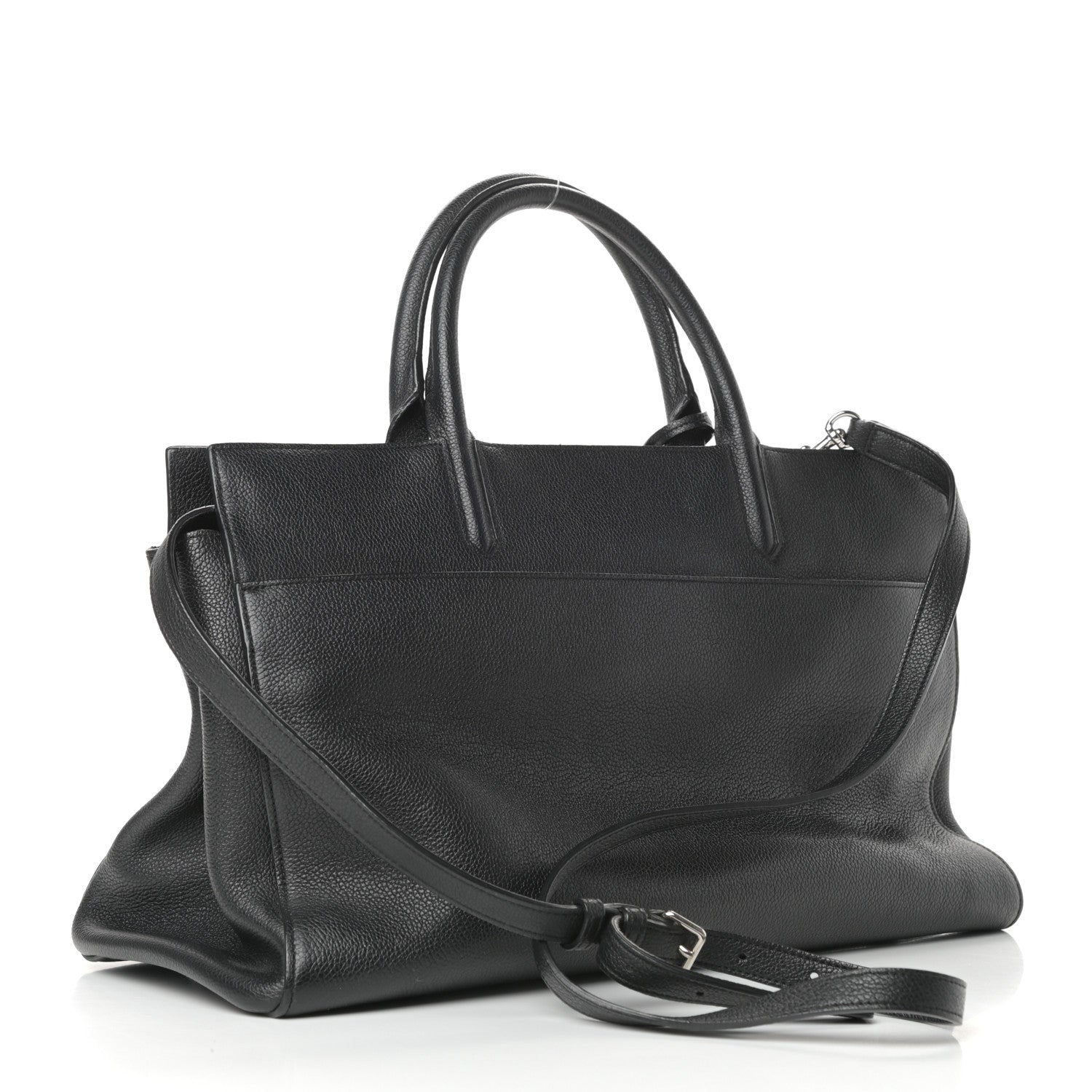 Saint Laurent Grained Calfskin Medium Rive Gauche Cabas Black 3 of 9