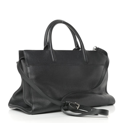 Saint Laurent Grained Calfskin Medium Rive Gauche Cabas Black 3 of 9