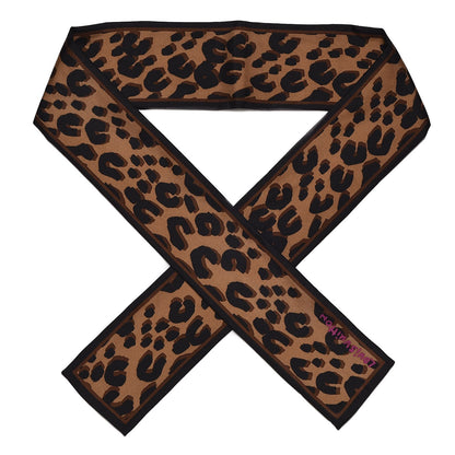 Louis Vuitton Silk Leopard Bandeau Scarf Marron 1 of 5