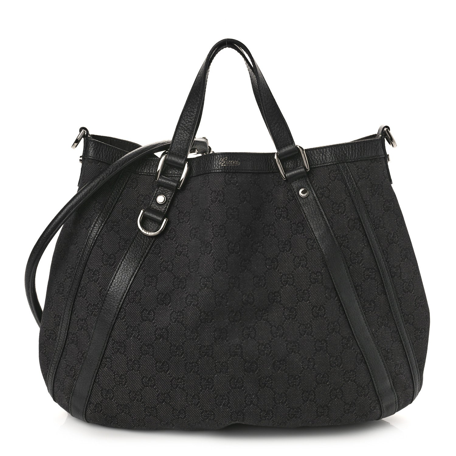 Gucci Monogram Medium Abbey Convertible Tote Black 1 of 11