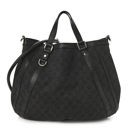 Gucci Monogram Medium Abbey Convertible Tote Black 1 of 11