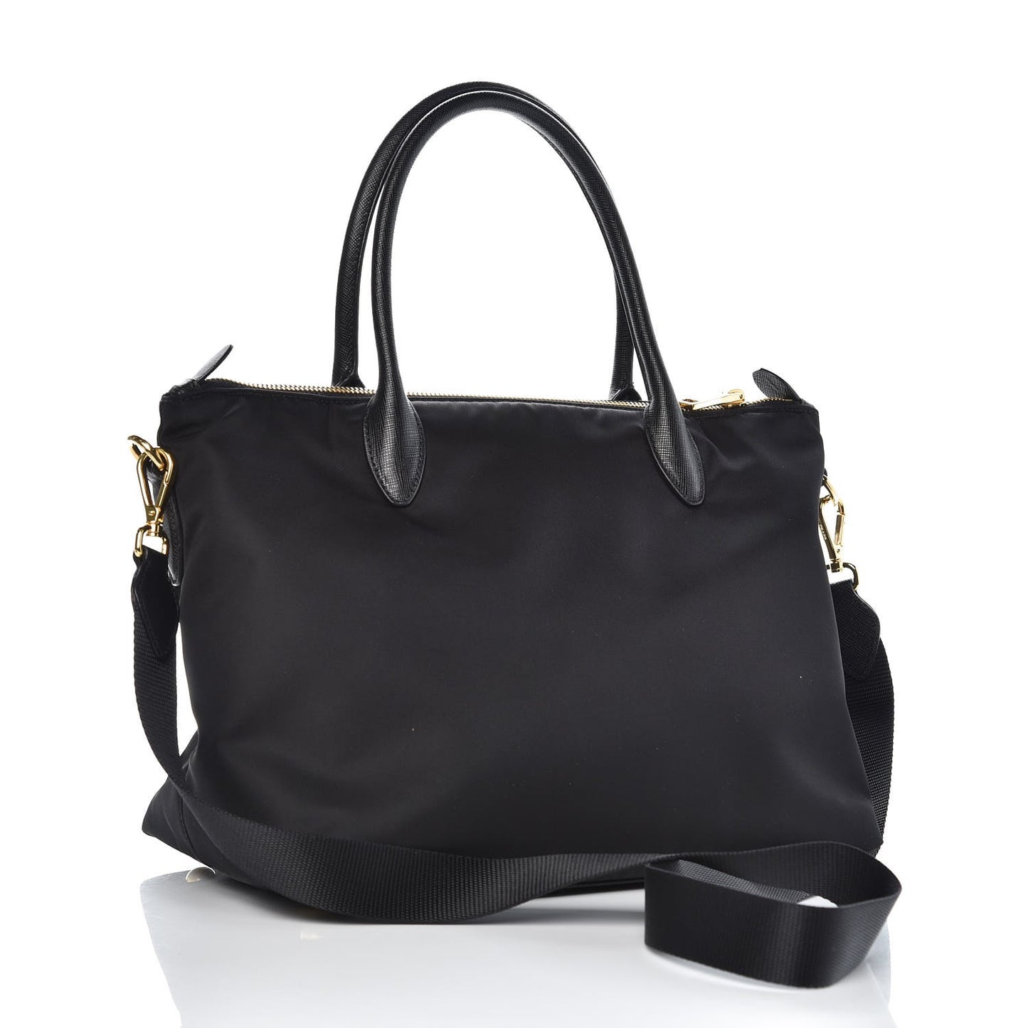 Tessuto Nylon Saffiano Tote Black