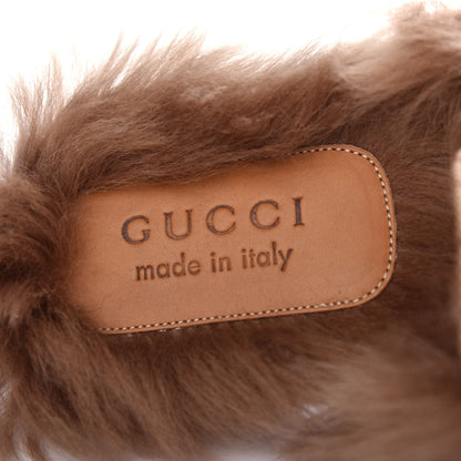 Gucci GG Monogram Fur Mens Princetown Slippers 8 Beige Ruggine Rust 8 of 10