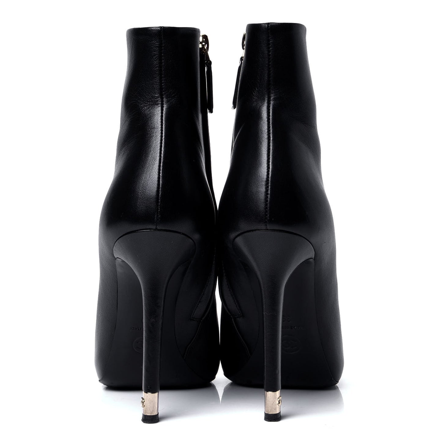 Lambskin CC Short Ankle Boots 39 Black