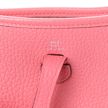 Hermes Taurillon Clemence Amazone Evelyne TPM Rose Azalee Rouge Pivoine 6 of 9