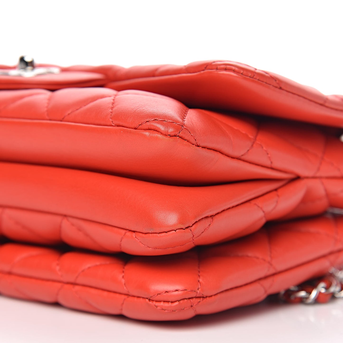 Lambskin Quilted Flap Red