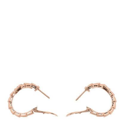 Bulgari 18K Rose Gold Diamond Serpenti Viper Hoop Earrings 3 of 5