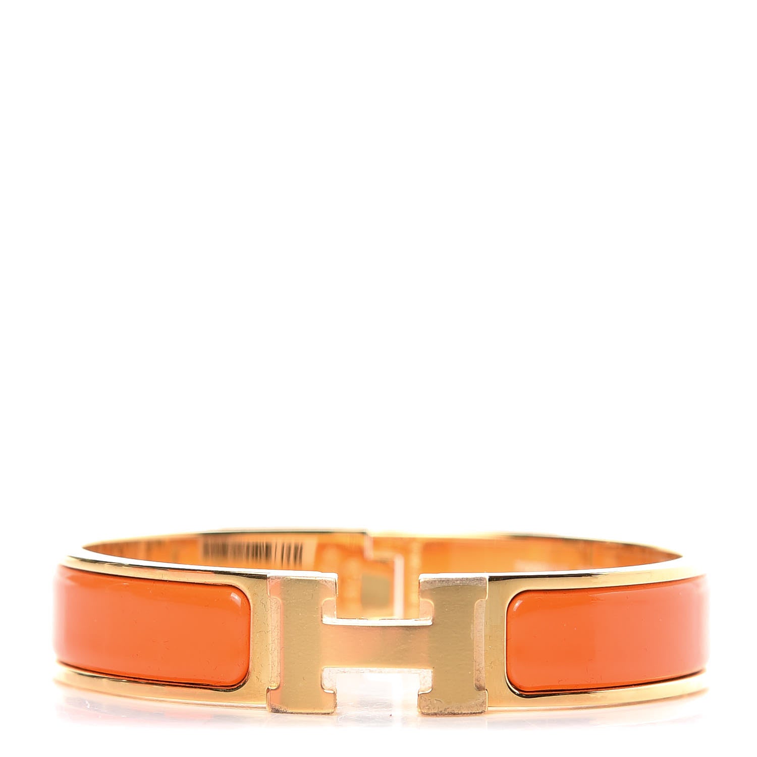 Hermes Enamel Narrow Clic Clac H Bracelet PM Orange 1 of 6
