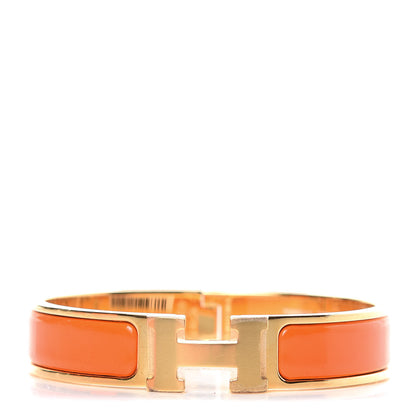 Hermes Enamel Narrow Clic Clac H Bracelet PM Orange 1 of 6