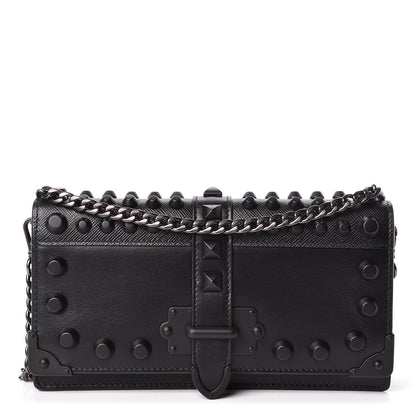 Prada City Calfskin Cahier Studded Mini Bag Black 1 of 13