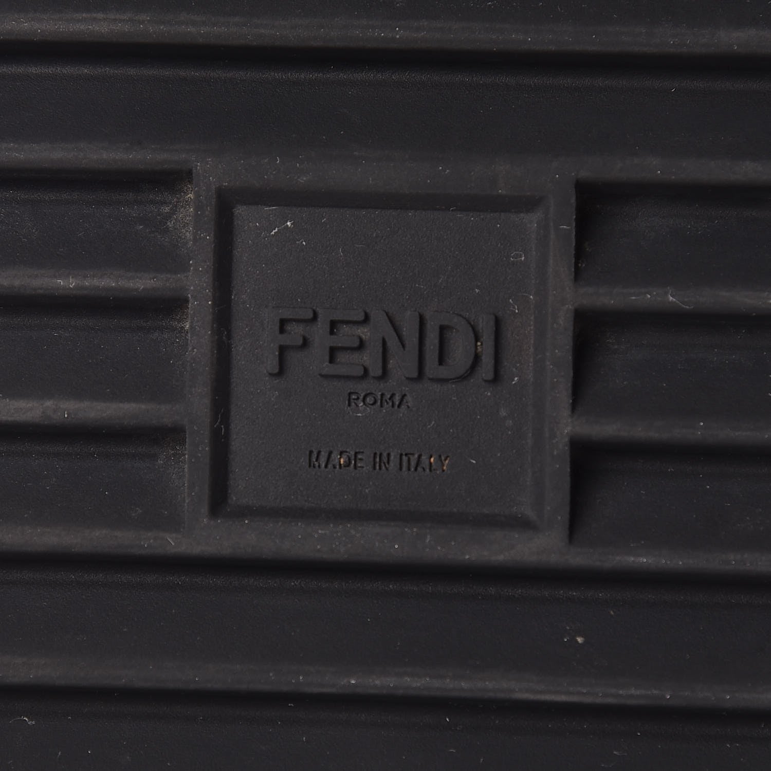 Fendi Rubber Raised Logo Slide Sandals 10 Black 8 of 12