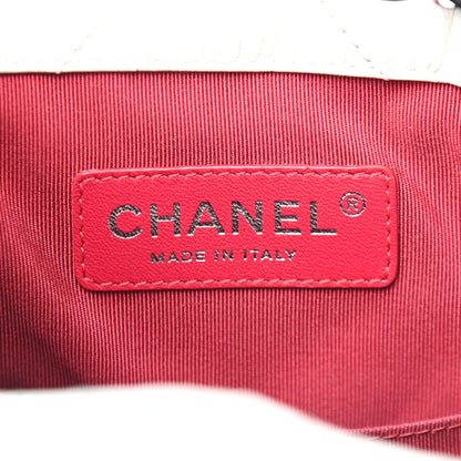 Chanel Aged Calfskin Chevron Quilted Small Gabrielle Backpack Black White 6 of 9