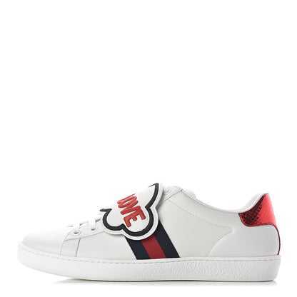 Gucci Calfskin Ayers Blind For Love Embroidered Womens Ace Sneakers 39 White 1 of 10
