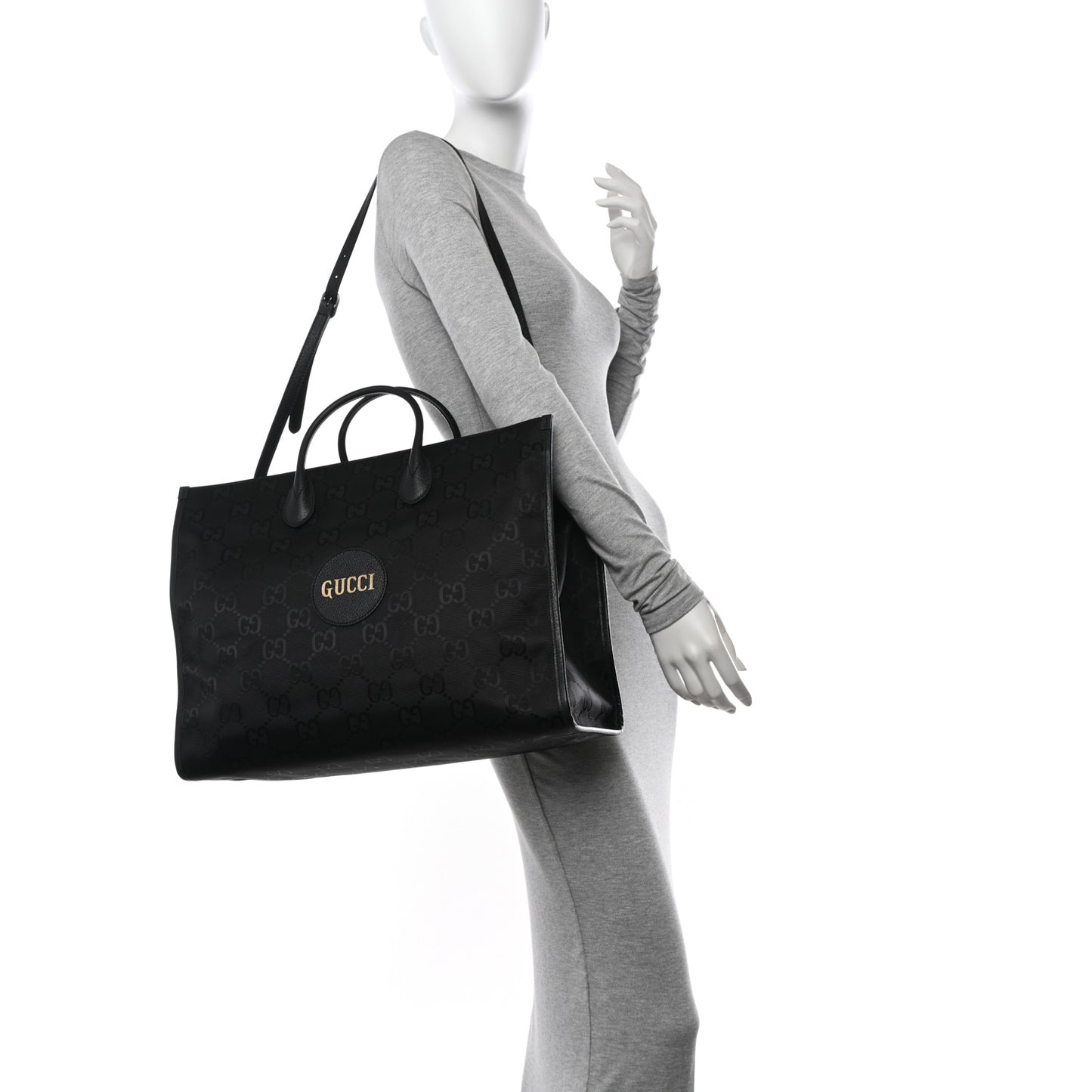 Econyl Nylon Monogram Large Off The Grid Tote Bag Black