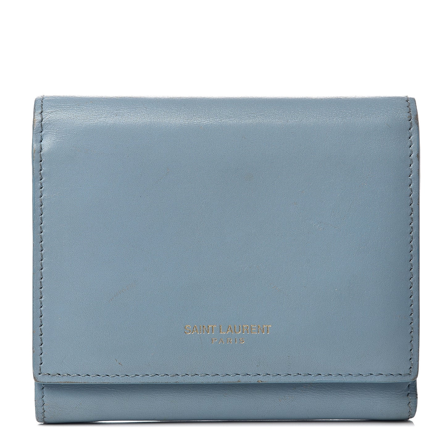 Calfskin Trifold Wallet Blue