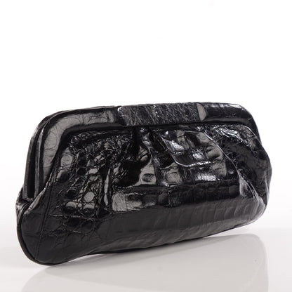Nancy Gonzalez Crocodile Frame Clutch Black 3 of 8