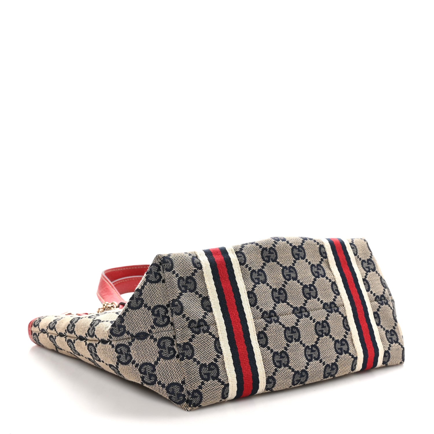 Gucci Monogram Small Jolicoeur Tote Navy Red 4 of 10