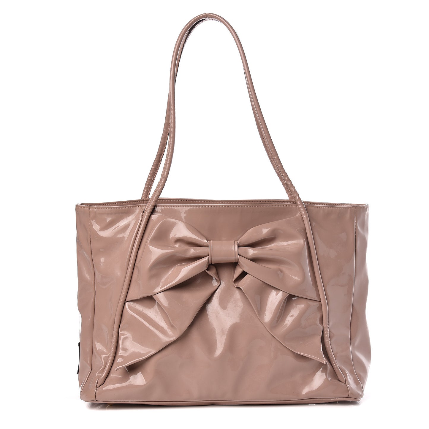 Patent Lacca Bow Tote Poudre