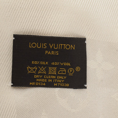 Louis Vuitton Silk Wool Monogram Shawl White 5 of 5