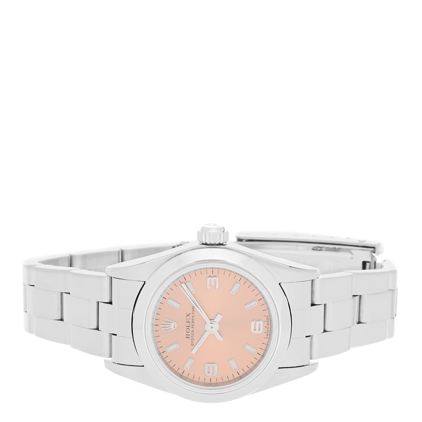 Stainless Steel 24mm Oyster Perpetual Watch Pink 76080