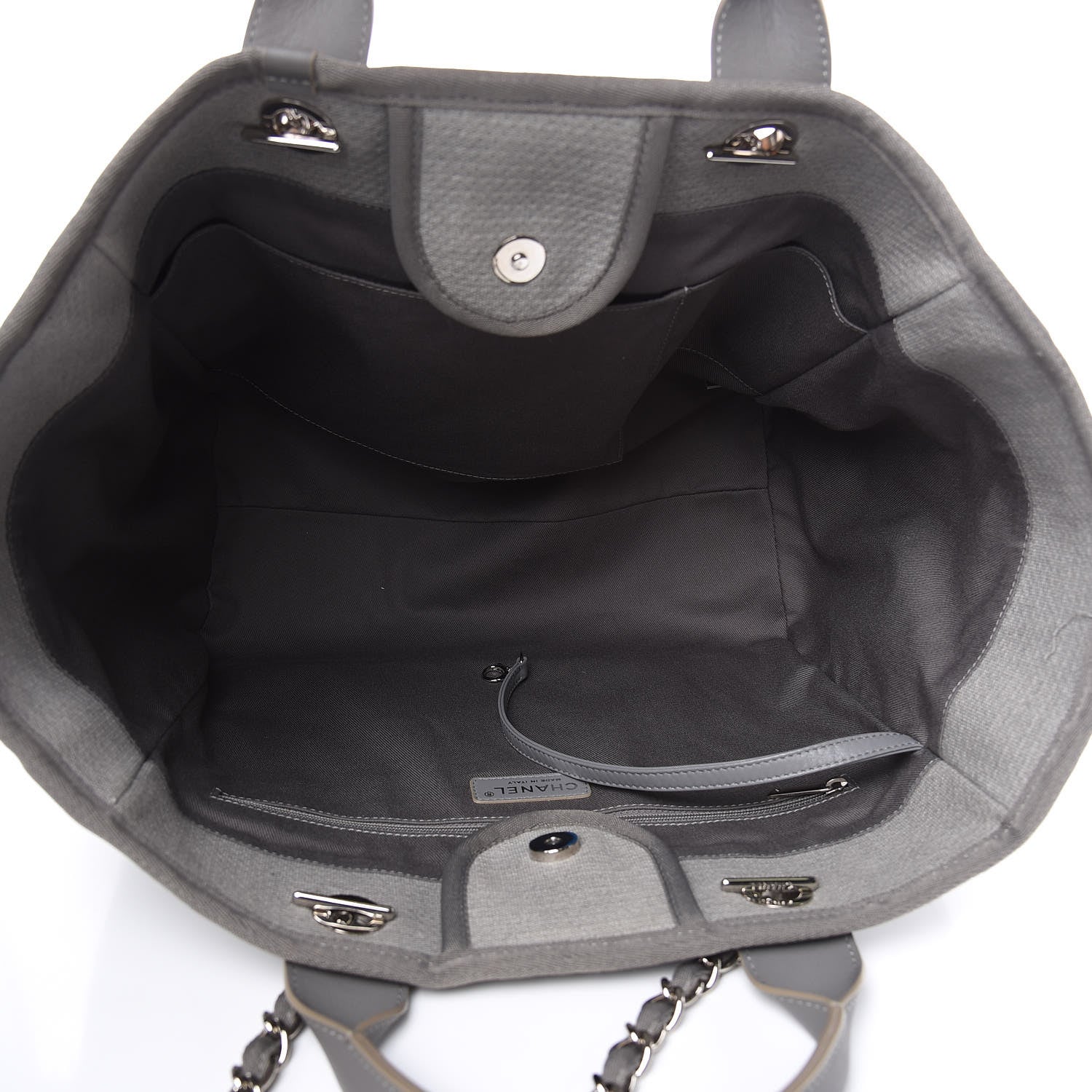 Chanel Canvas Large Deauville Tote Grey 5 of 10